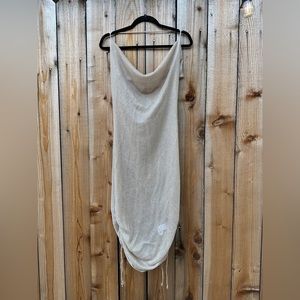 Gold Cowl Neck Ruched Cover Up